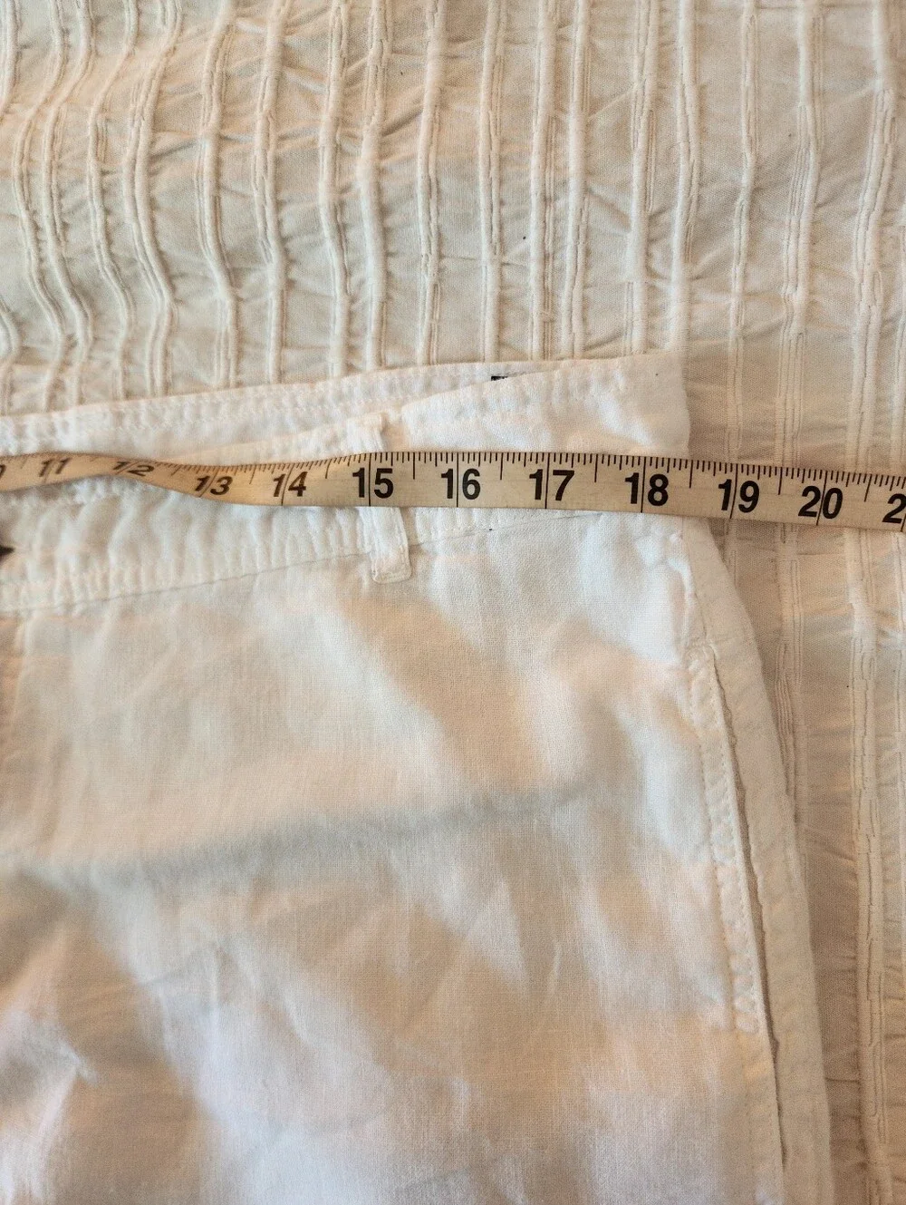 Vilebrequin 100% Linen White Textured Layered Slim Mens Pants Size Xl